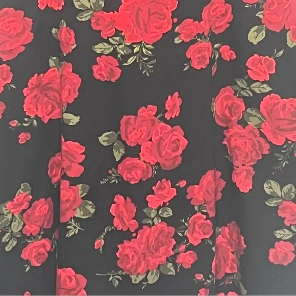 Hot Topic Red Roses Halter Top Dress Sz XXL Pinup Tulle Trim Black & Red - Picture 6 of 16
